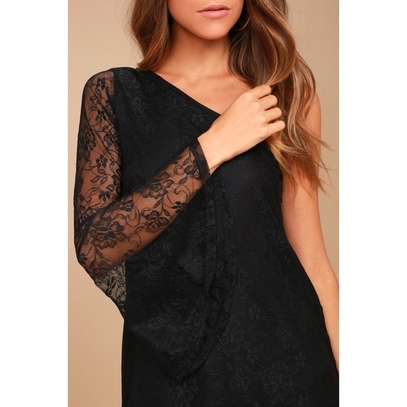 Lulu’s “Angel in Disguise” Lace One Shoulder Dress - Picture 4 of 8